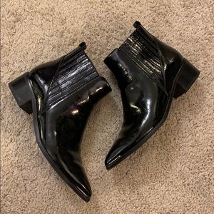 Marc Fisher patent leather booties